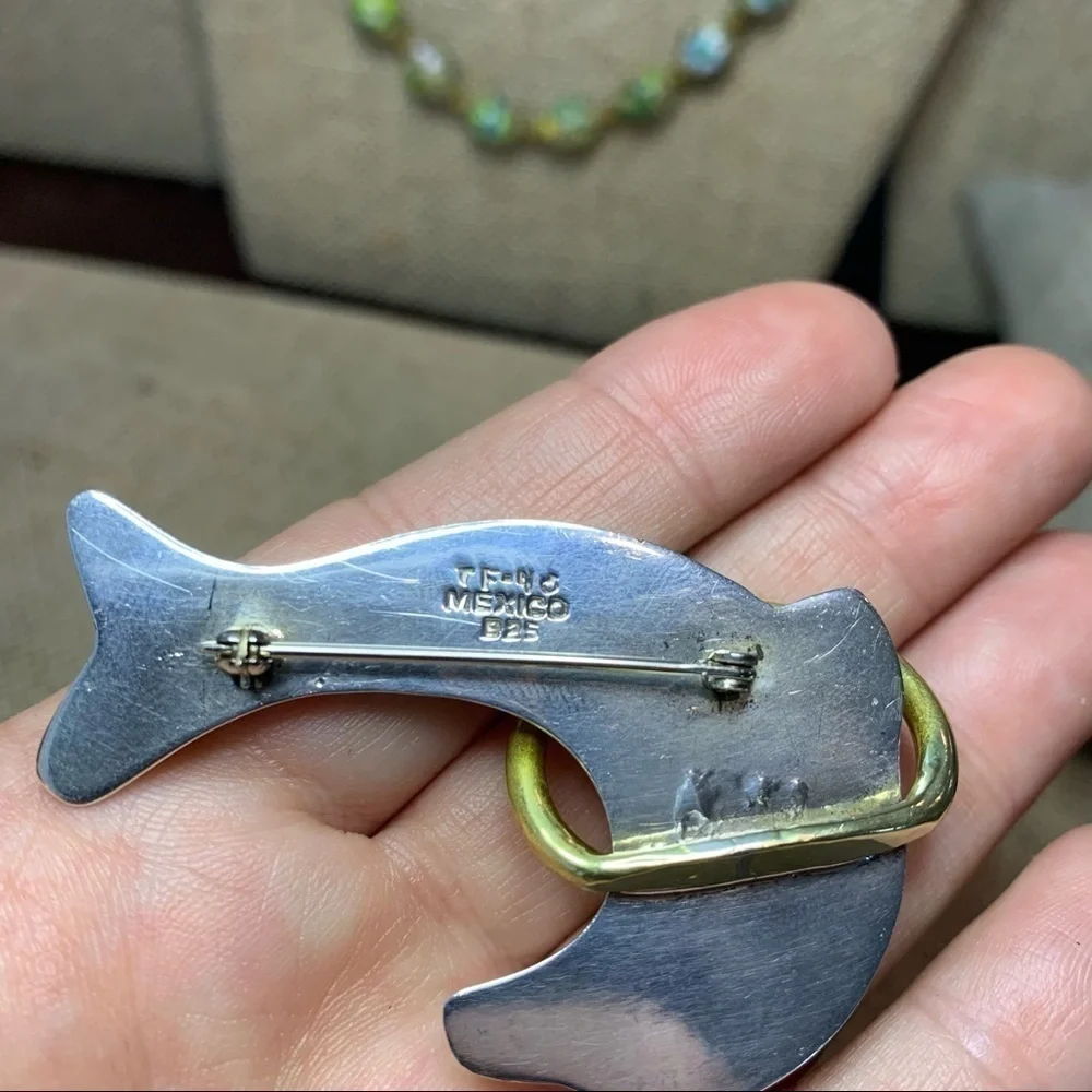 Vintage | Set of 2 Playful Dolphins Sterling by Laura Silver 925 Pins Brooches